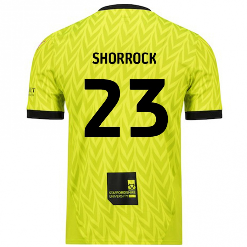 Kids Football Jack Shorrock #23 Fluorescent Green Away Jersey 2024/25 T-Shirt