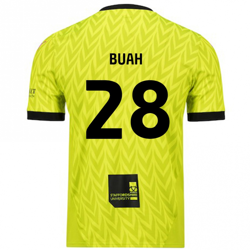 Kids Football Andrew Buah #28 Fluorescent Green Away Jersey 2024/25 T-Shirt