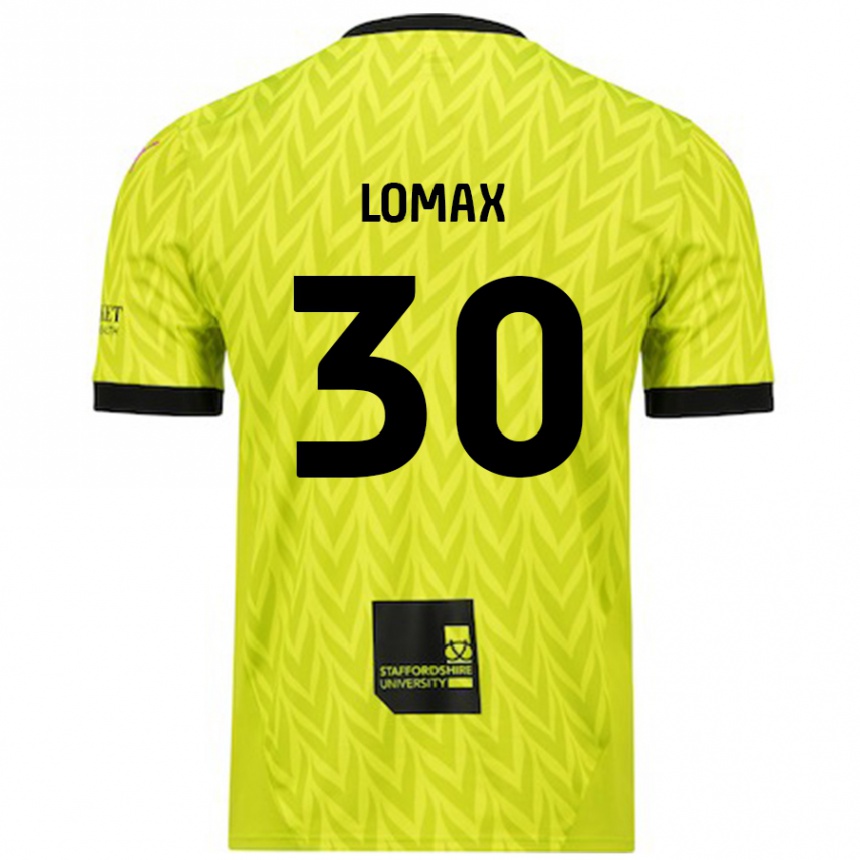 Kids Football Ben Lomax #30 Fluorescent Green Away Jersey 2024/25 T-Shirt