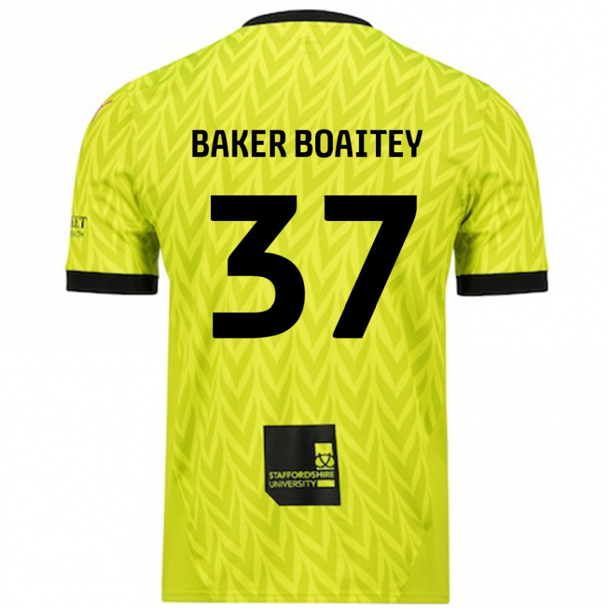 Kids Football Benicio Baker-Boaitey #37 Fluorescent Green Away Jersey 2024/25 T-Shirt