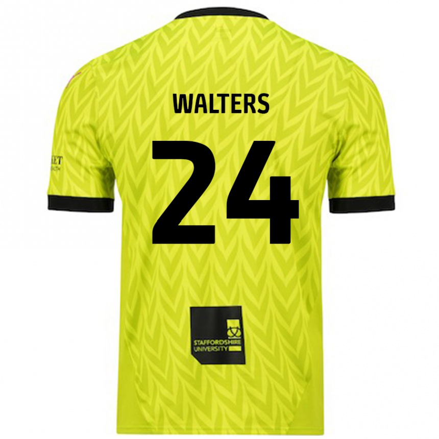 Kids Football Rhys Walters #24 Fluorescent Green Away Jersey 2024/25 T-Shirt