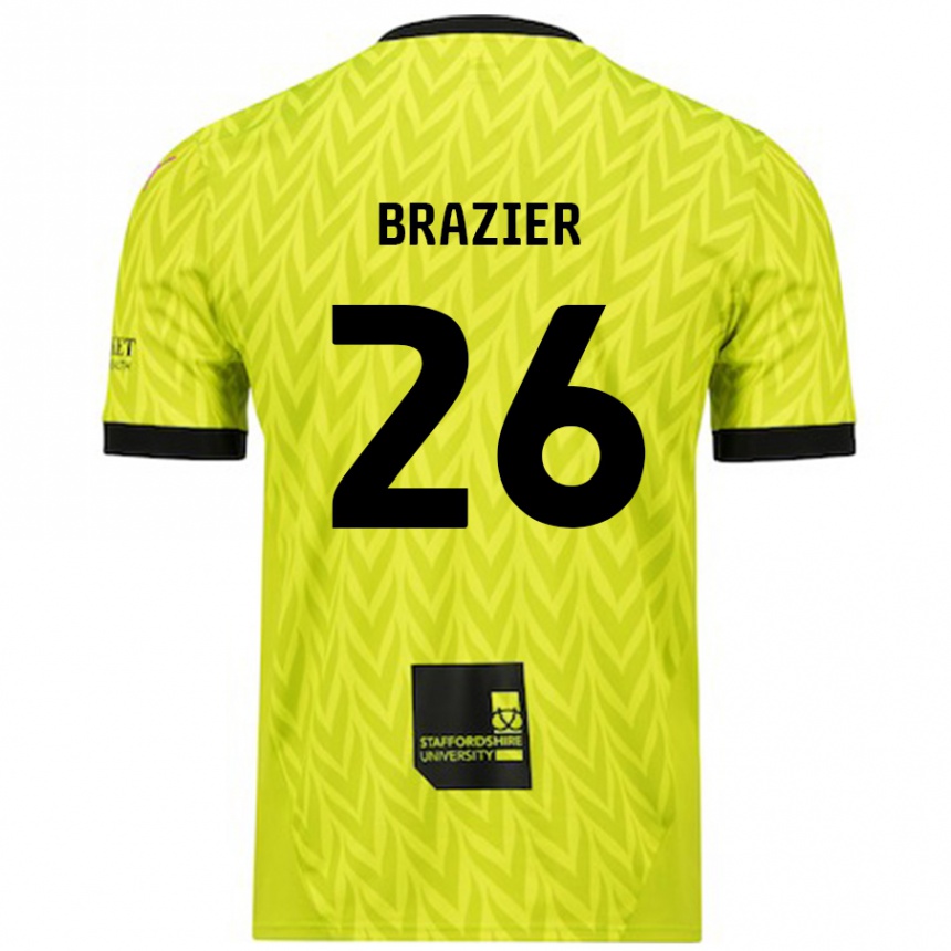 Kids Football Liam Brazier #26 Fluorescent Green Away Jersey 2024/25 T-Shirt