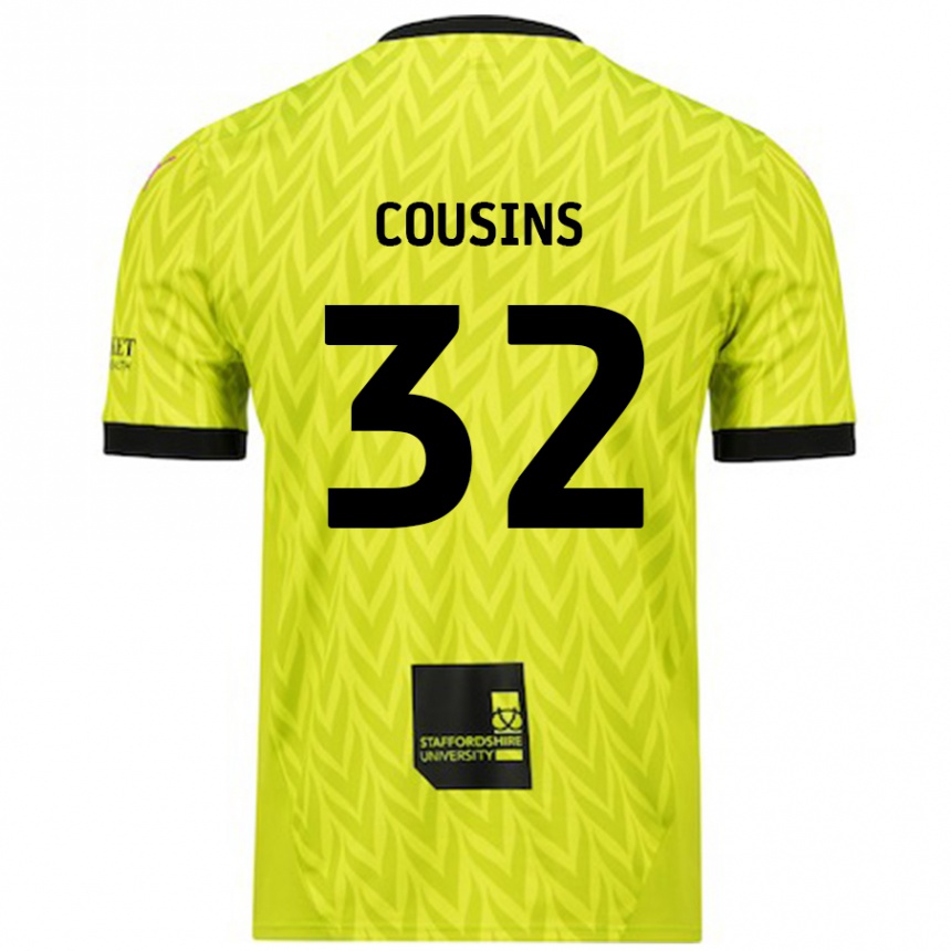 Kids Football Logan Cousins #32 Fluorescent Green Away Jersey 2024/25 T-Shirt