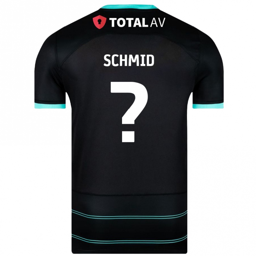 Kids Football Nicolas Schmid #0 Black Away Jersey 2024/25 T-Shirt