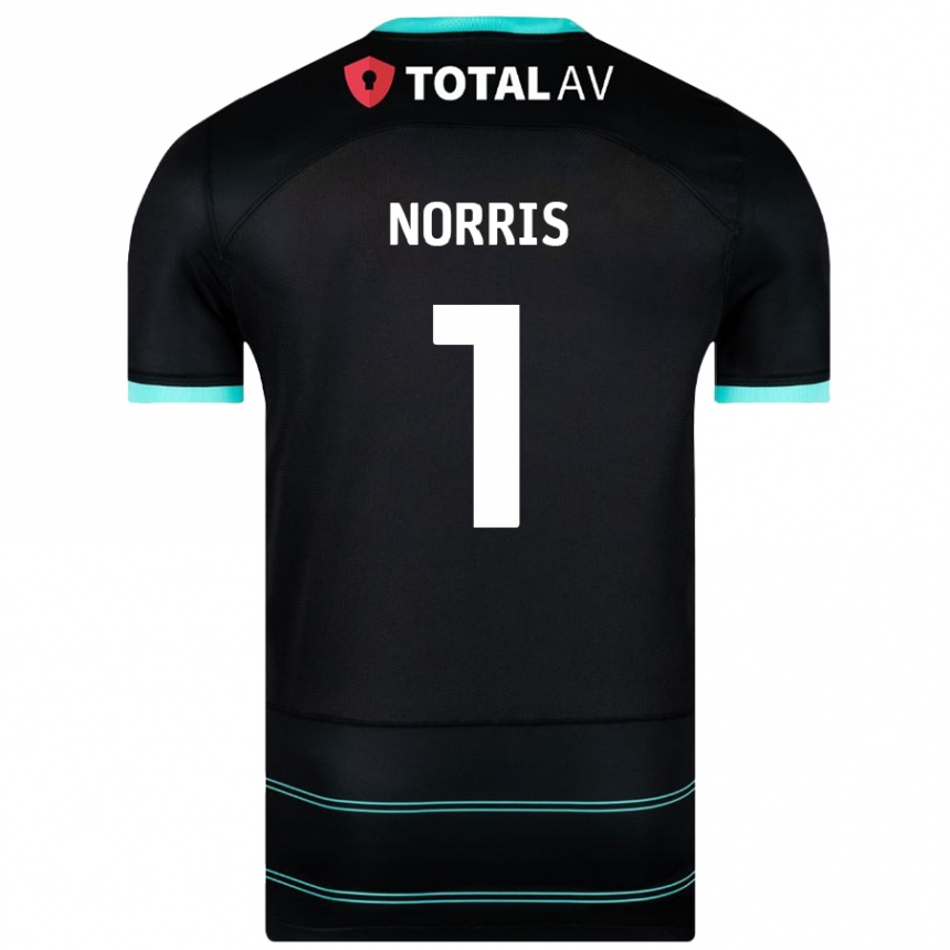 Kids Football Will Norris #1 Black Away Jersey 2024/25 T-Shirt