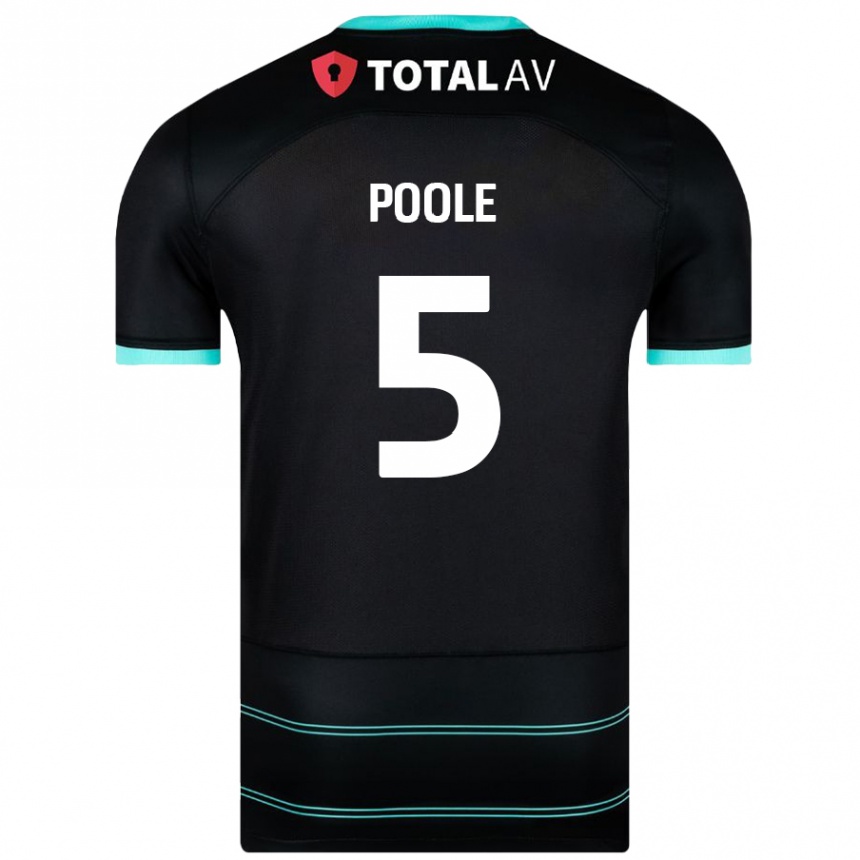 Kids Football Regan Poole #5 Black Away Jersey 2024/25 T-Shirt