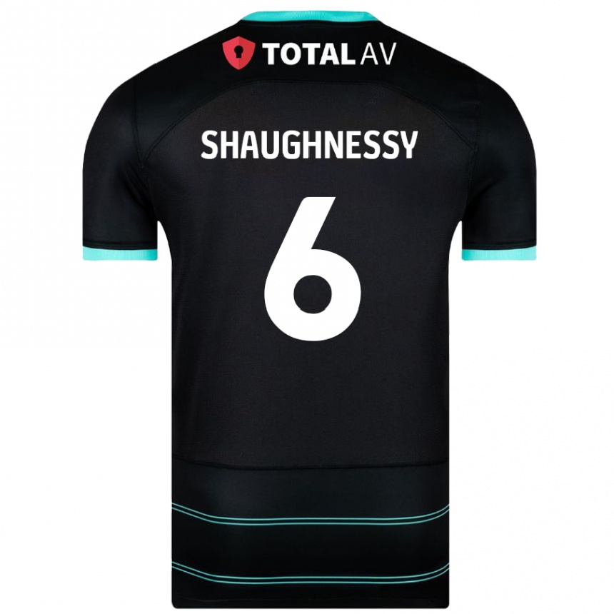 Kids Football Conor Shaughnessy #6 Black Away Jersey 2024/25 T-Shirt