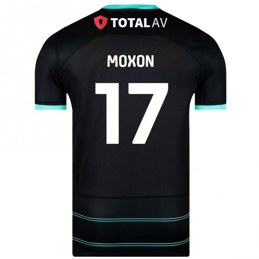 Kids Football Owen Moxon #17 Black Away Jersey 2024/25 T-Shirt