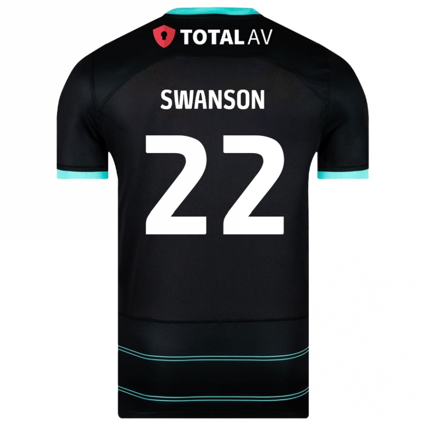 Kids Football Zak Swanson #22 Black Away Jersey 2024/25 T-Shirt