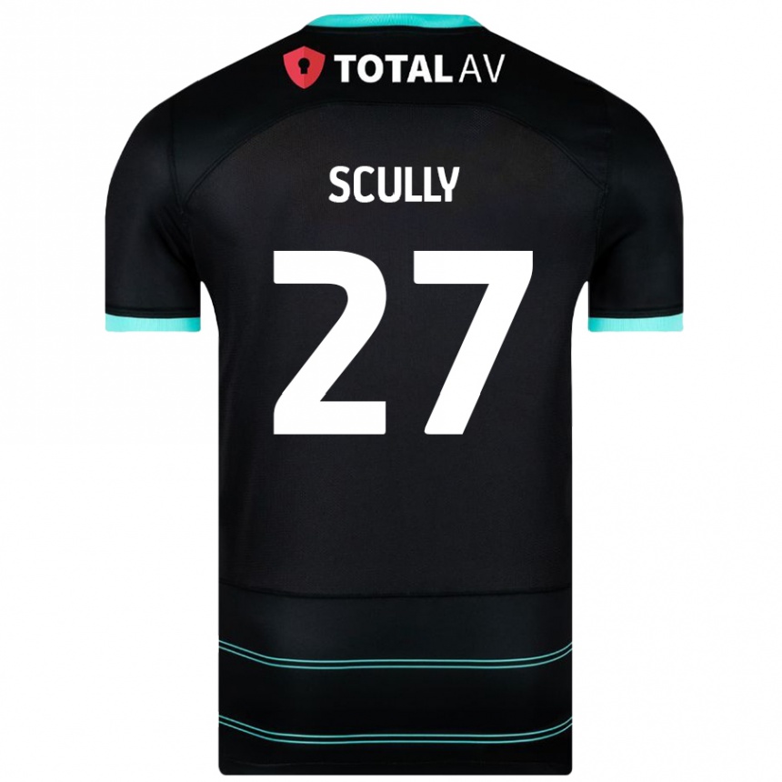 Kids Football Anthony Scully #27 Black Away Jersey 2024/25 T-Shirt