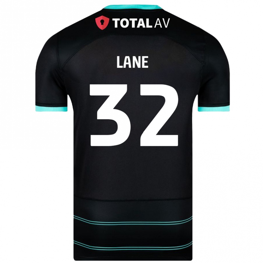 Kids Football Paddy Lane #32 Black Away Jersey 2024/25 T-Shirt