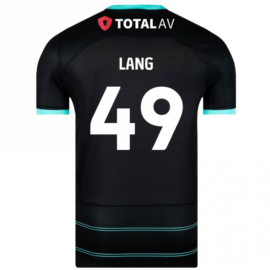 Kids Football Callum Lang #49 Black Away Jersey 2024/25 T-Shirt