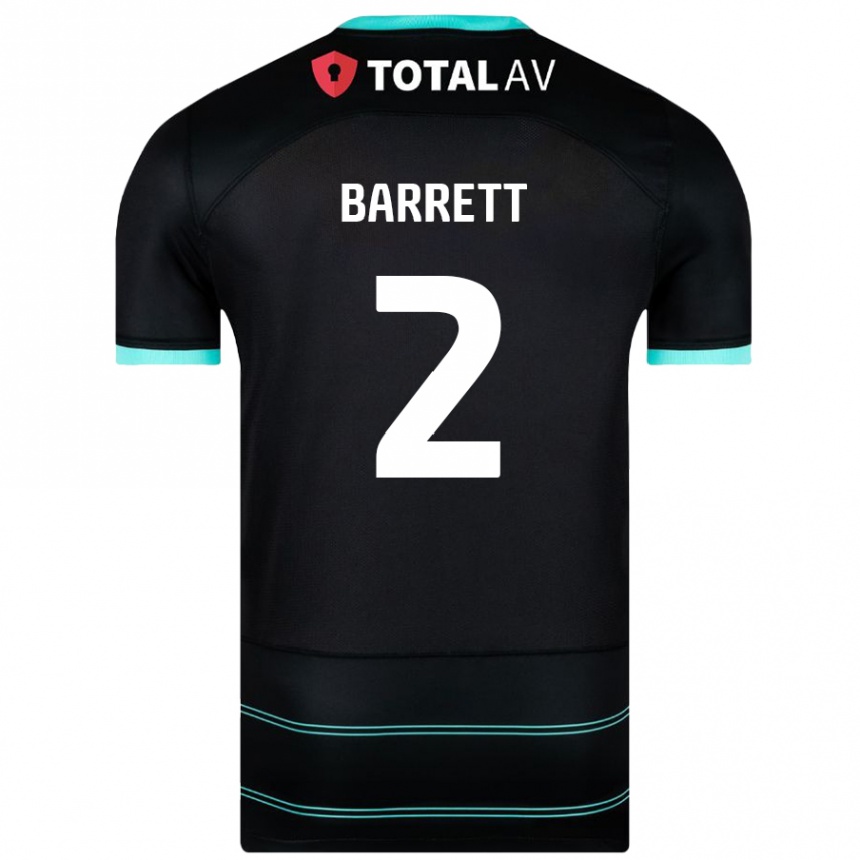 Kids Football Nicole Barrett #2 Black Away Jersey 2024/25 T-Shirt