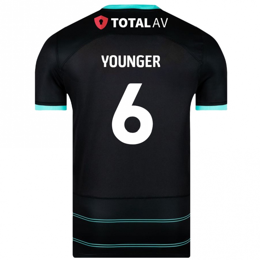 Kids Football Jazz Younger #6 Black Away Jersey 2024/25 T-Shirt