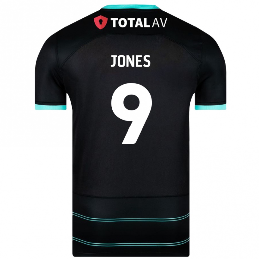 Kids Football Emma Jones #9 Black Away Jersey 2024/25 T-Shirt