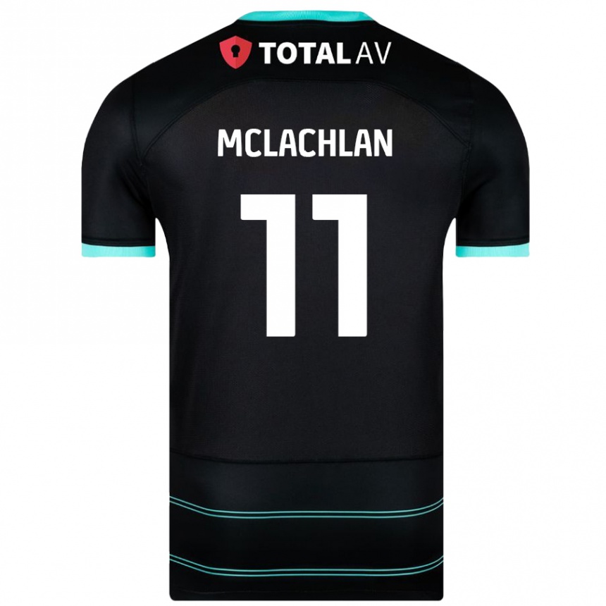 Kids Football Daisy Mclachlan #11 Black Away Jersey 2024/25 T-Shirt