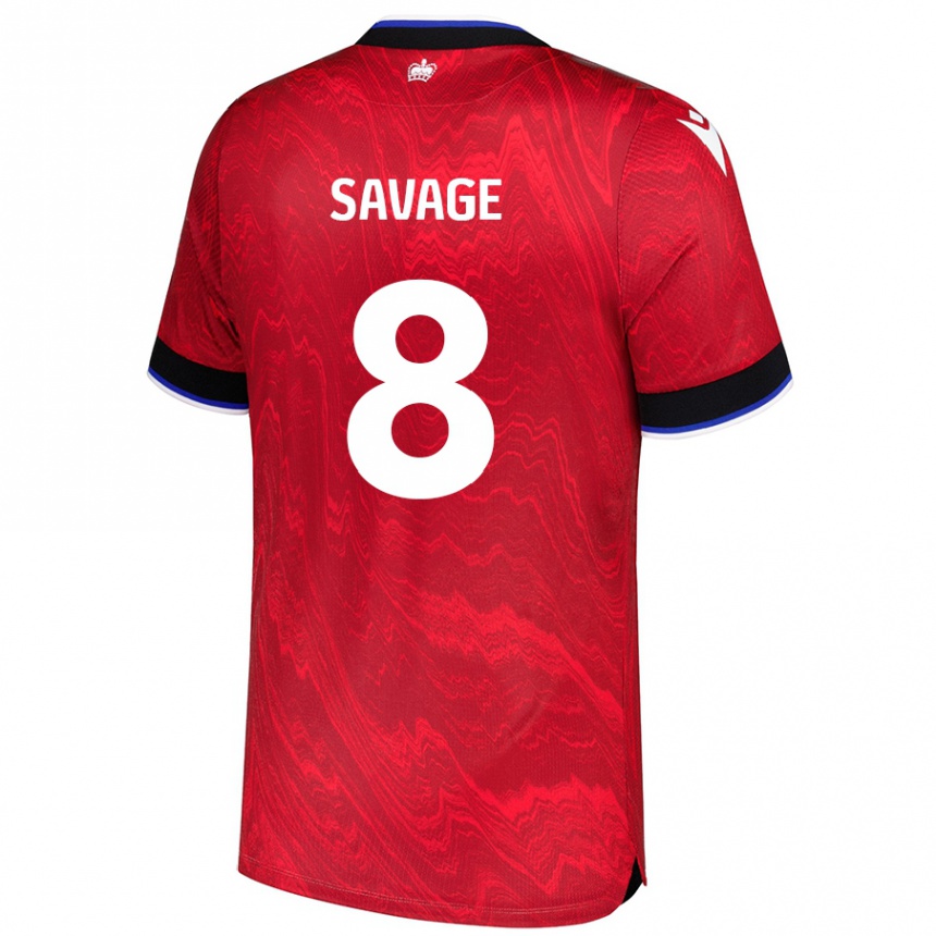 Kids Football Charlie Savage #8 Red Black Away Jersey 2024/25 T-Shirt