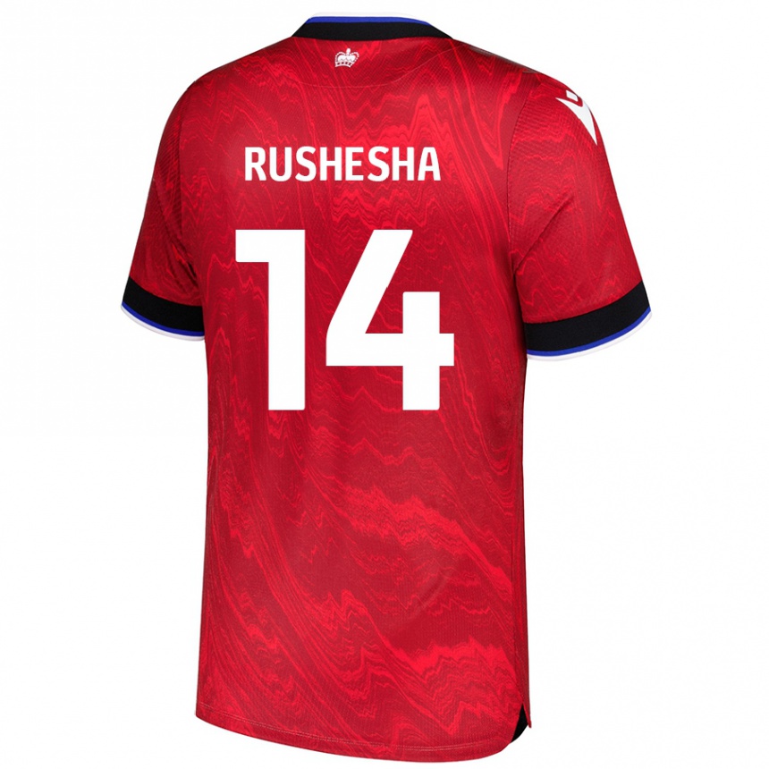 Kids Football Tivonge Rushesha #14 Red Black Away Jersey 2024/25 T-Shirt