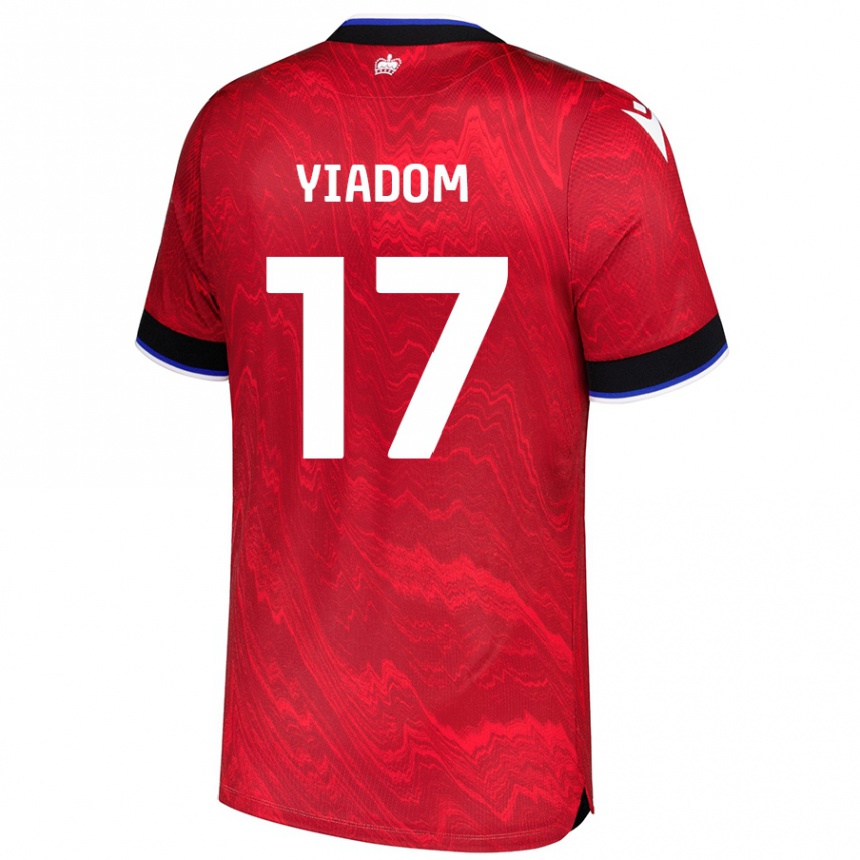 Kids Football Andy Yiadom #17 Red Black Away Jersey 2024/25 T-Shirt