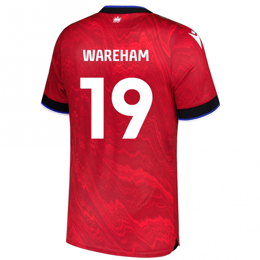 Kids Football Jayden Wareham #19 Red Black Away Jersey 2024/25 T-Shirt