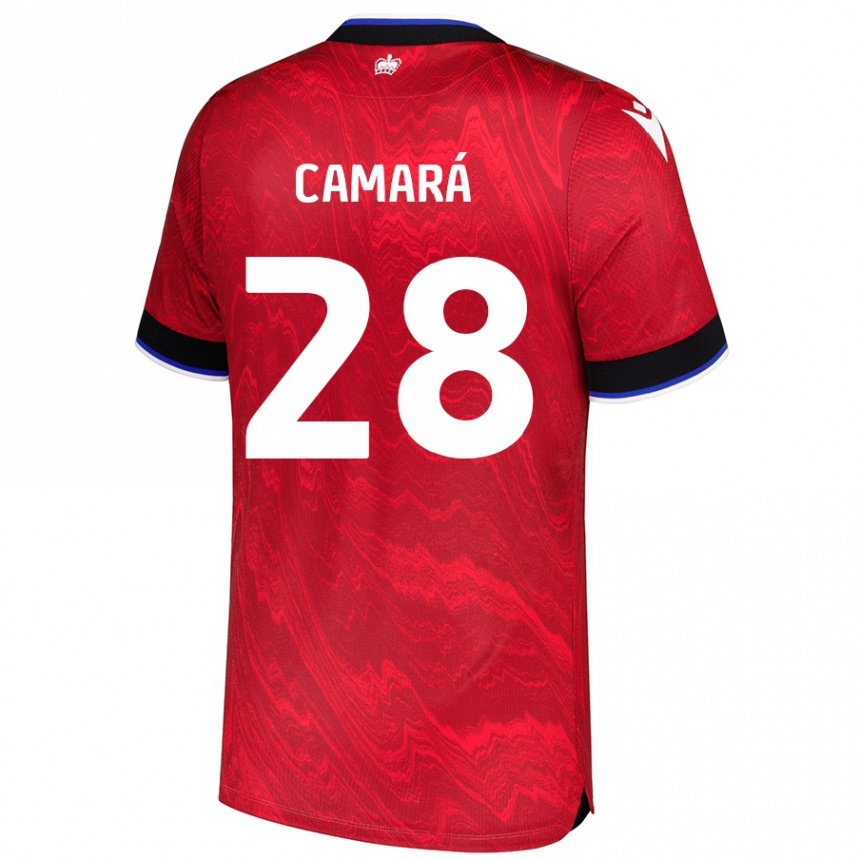 Kids Football Mamadi Camará #28 Red Black Away Jersey 2024/25 T-Shirt