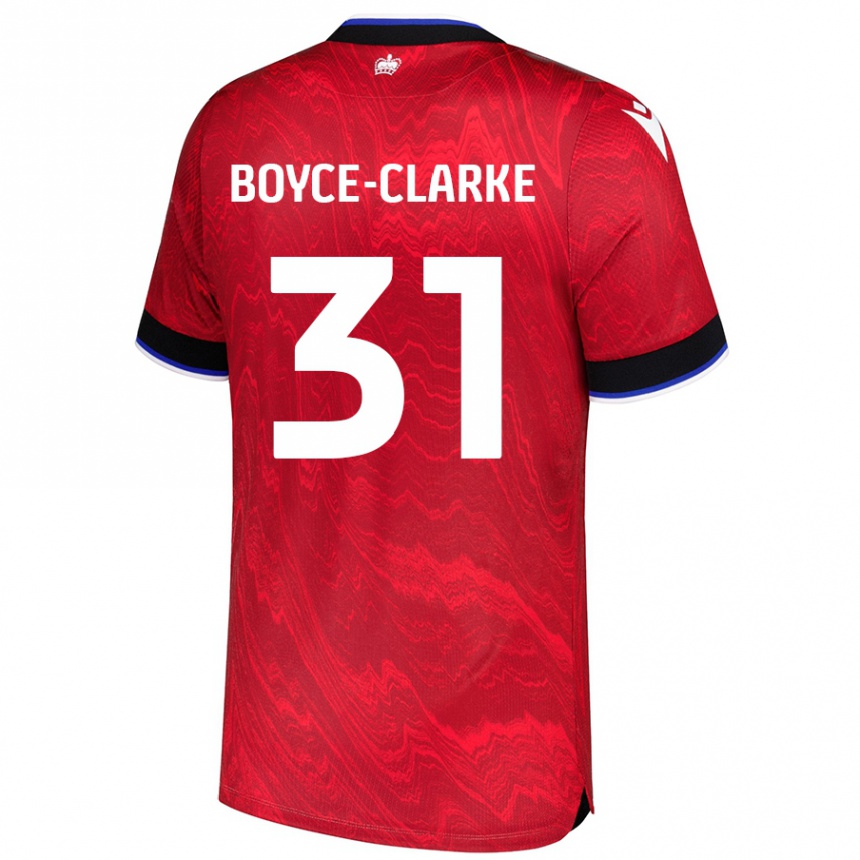 Kids Football Coniah Boyce-Clarke #31 Red Black Away Jersey 2024/25 T-Shirt