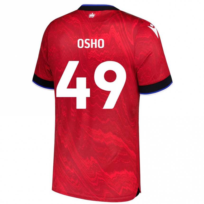 Kids Football Emmanuel Osho #49 Red Black Away Jersey 2024/25 T-Shirt