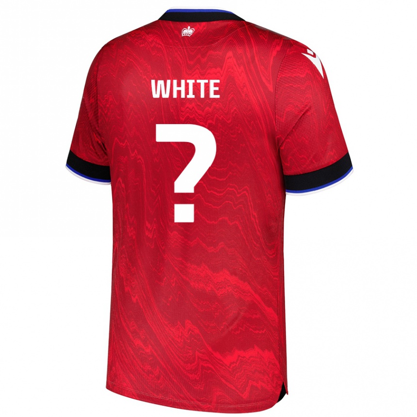 Kids Football Aaron White #0 Red Black Away Jersey 2024/25 T-Shirt