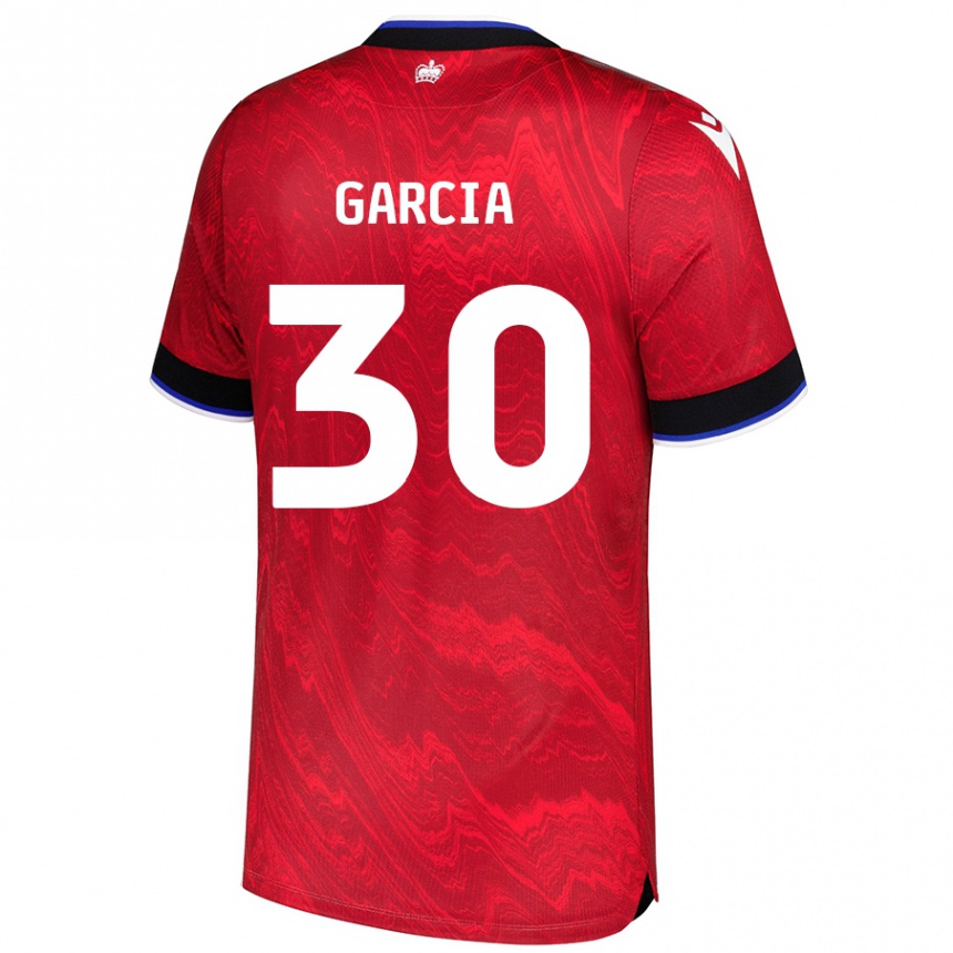 Kids Football Andre Garcia #30 Red Black Away Jersey 2024/25 T-Shirt