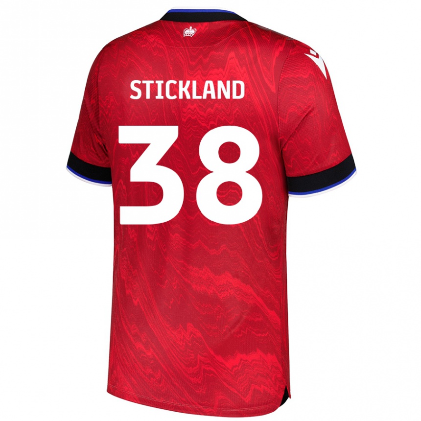 Kids Football Michael Stickland #38 Red Black Away Jersey 2024/25 T-Shirt