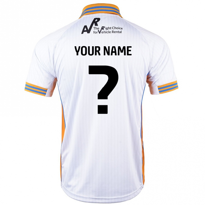 Kids Football Your Name #0 White Away Jersey 2024/25 T-Shirt