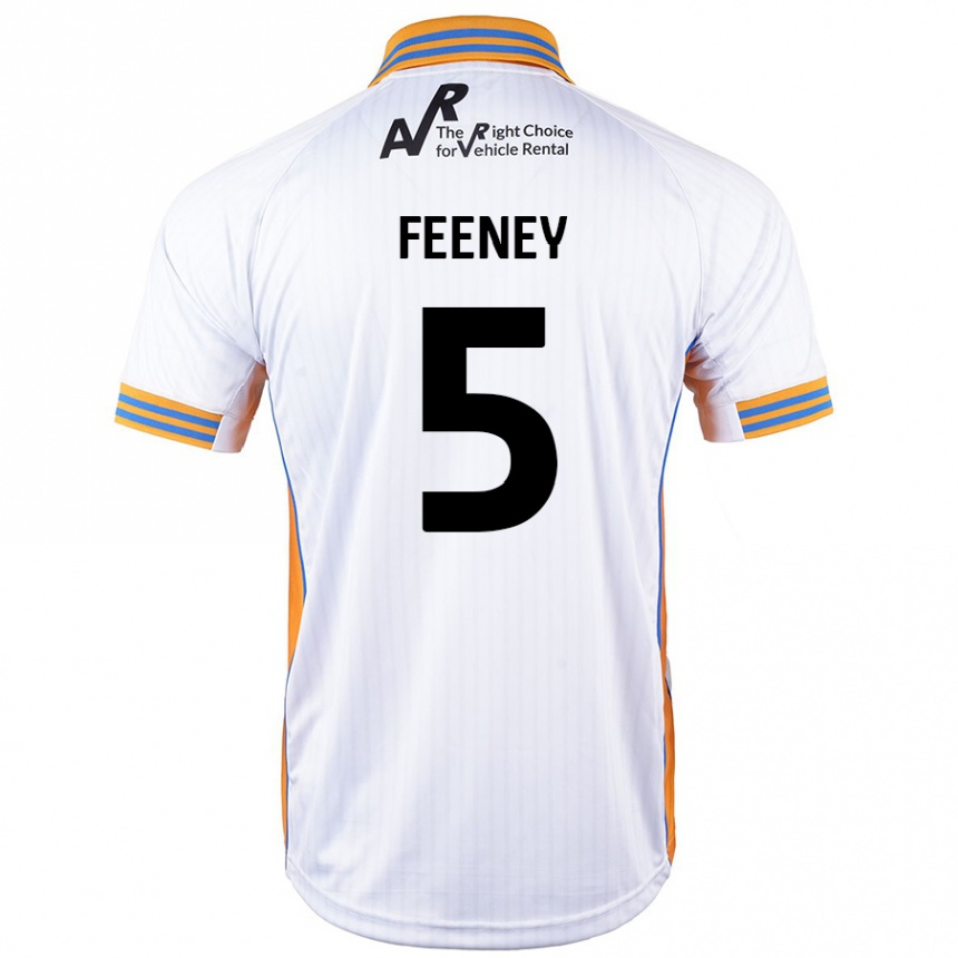 Kids Football Morgan Feeney #5 White Away Jersey 2024/25 T-Shirt