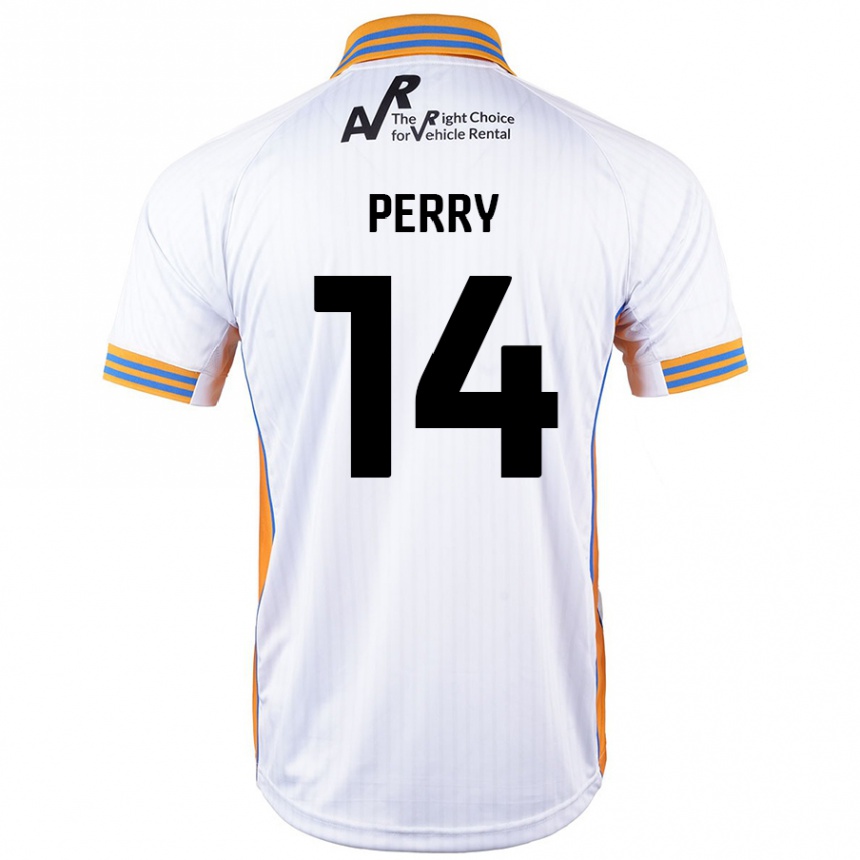 Kids Football Taylor Perry #14 White Away Jersey 2024/25 T-Shirt