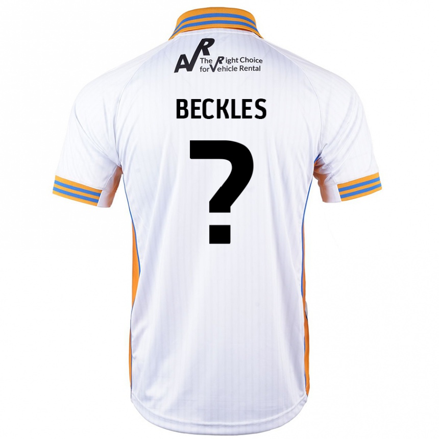 Kids Football Frankie Beckles #0 White Away Jersey 2024/25 T-Shirt