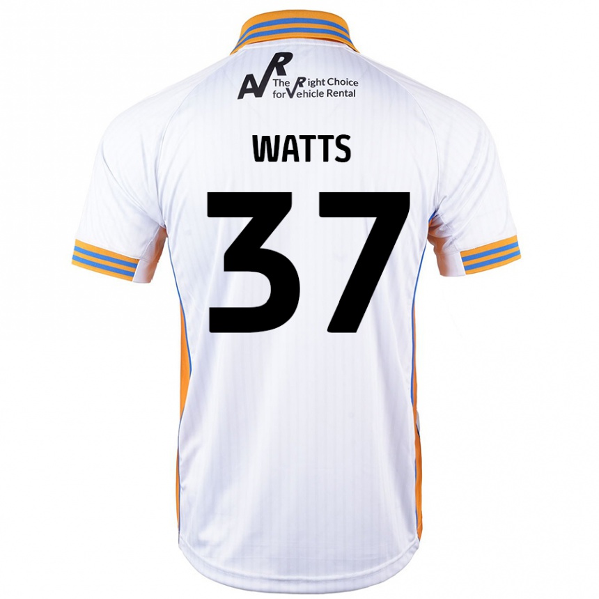 Kids Football Harvey Watts #37 White Away Jersey 2024/25 T-Shirt