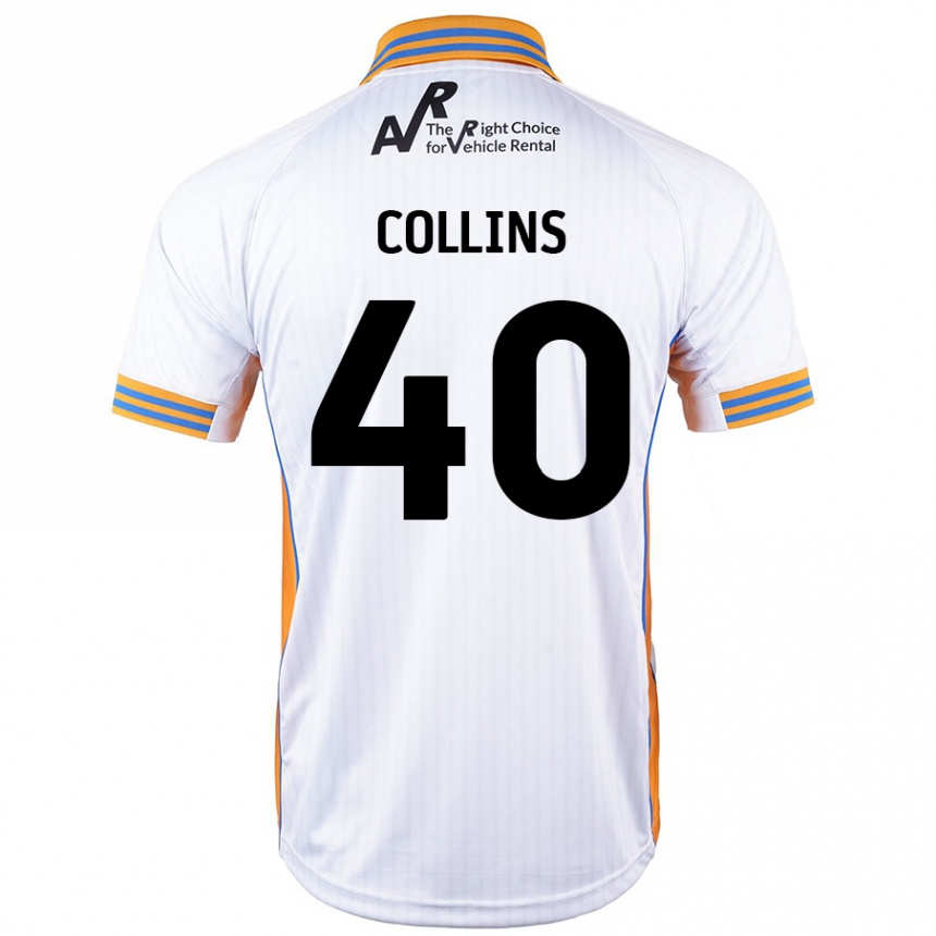 Kids Football Jude Collins #40 White Away Jersey 2024/25 T-Shirt