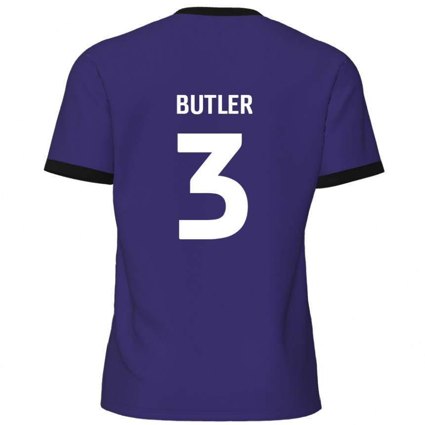 Kids Football Dan Butler #3 Purple Away Jersey 2024/25 T-Shirt