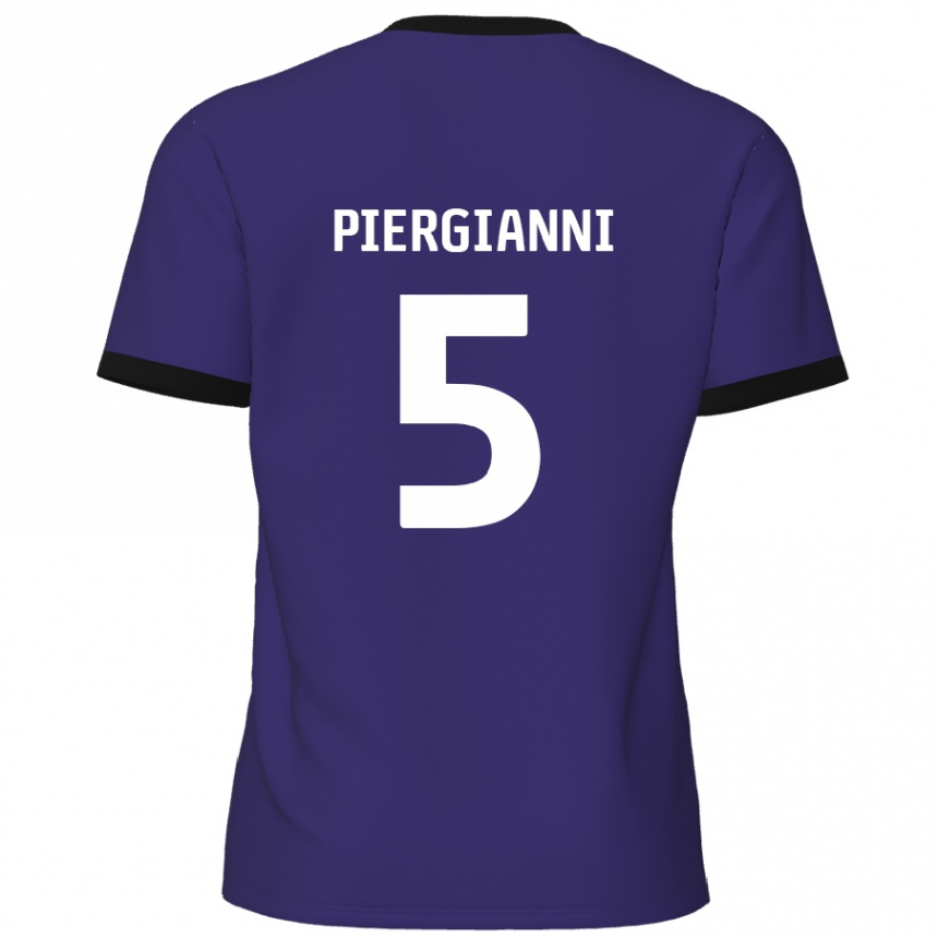 Kids Football Carl Piergianni #5 Purple Away Jersey 2024/25 T-Shirt