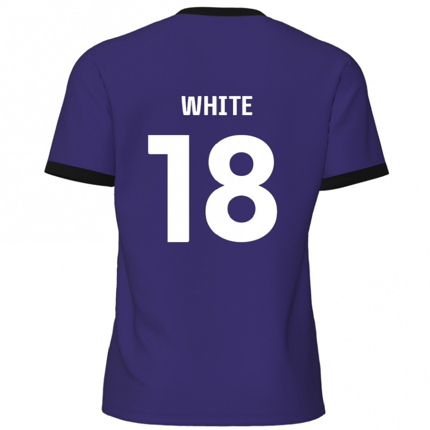 Kids Football Harvey White #18 Purple Away Jersey 2024/25 T-Shirt