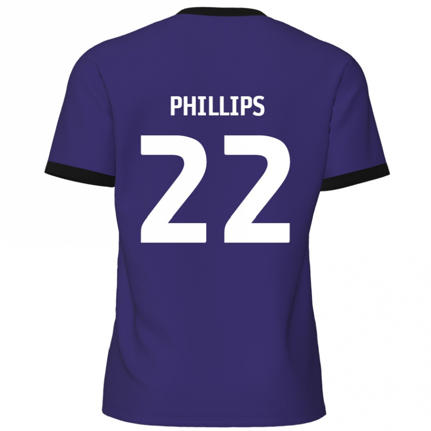 Kids Football Daniel Phillips #22 Purple Away Jersey 2024/25 T-Shirt