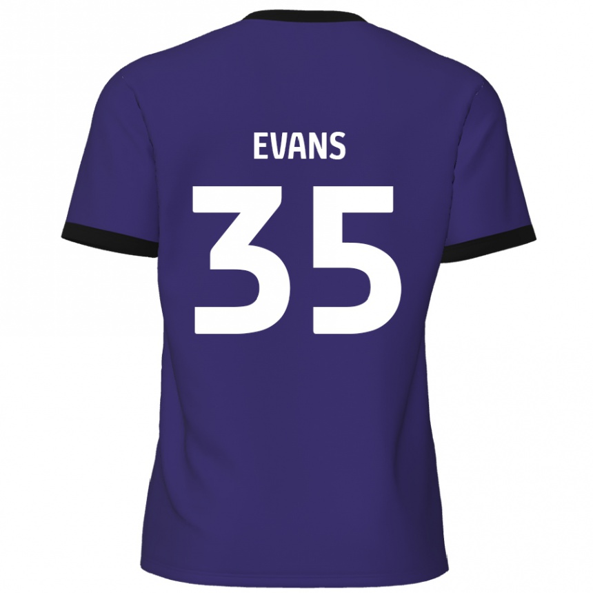 Kids Football Makise Evans #35 Purple Away Jersey 2024/25 T-Shirt