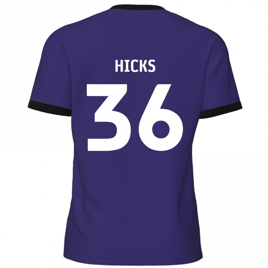 Kids Football David Hicks #36 Purple Away Jersey 2024/25 T-Shirt