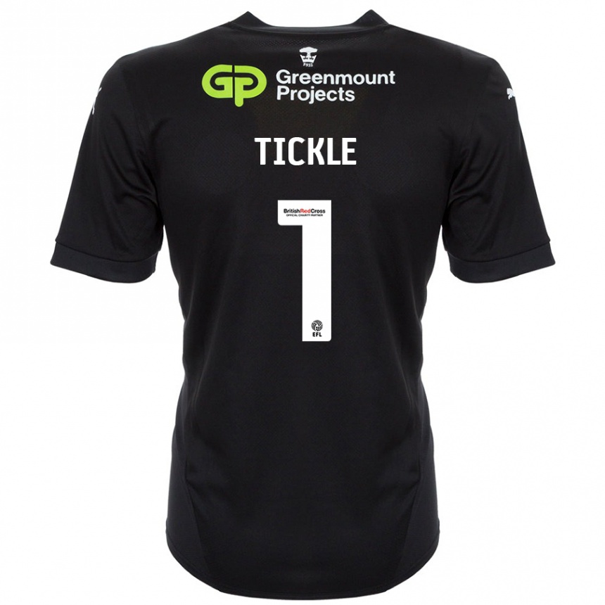 Kids Football Sam Tickle #1 Black Away Jersey 2024/25 T-Shirt