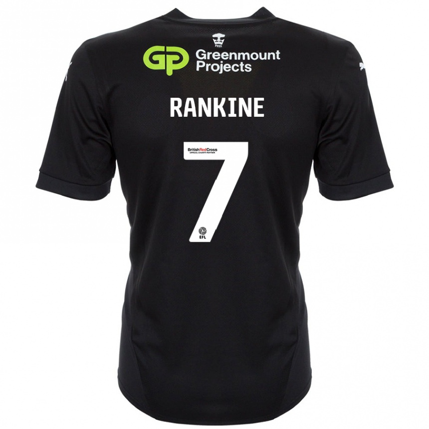 Kids Football Dion Rankine #7 Black Away Jersey 2024/25 T-Shirt