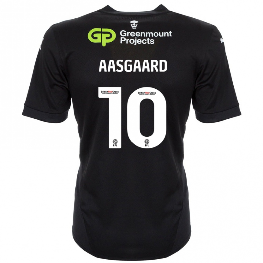 Kids Football Thelo Aasgaard #10 Black Away Jersey 2024/25 T-Shirt