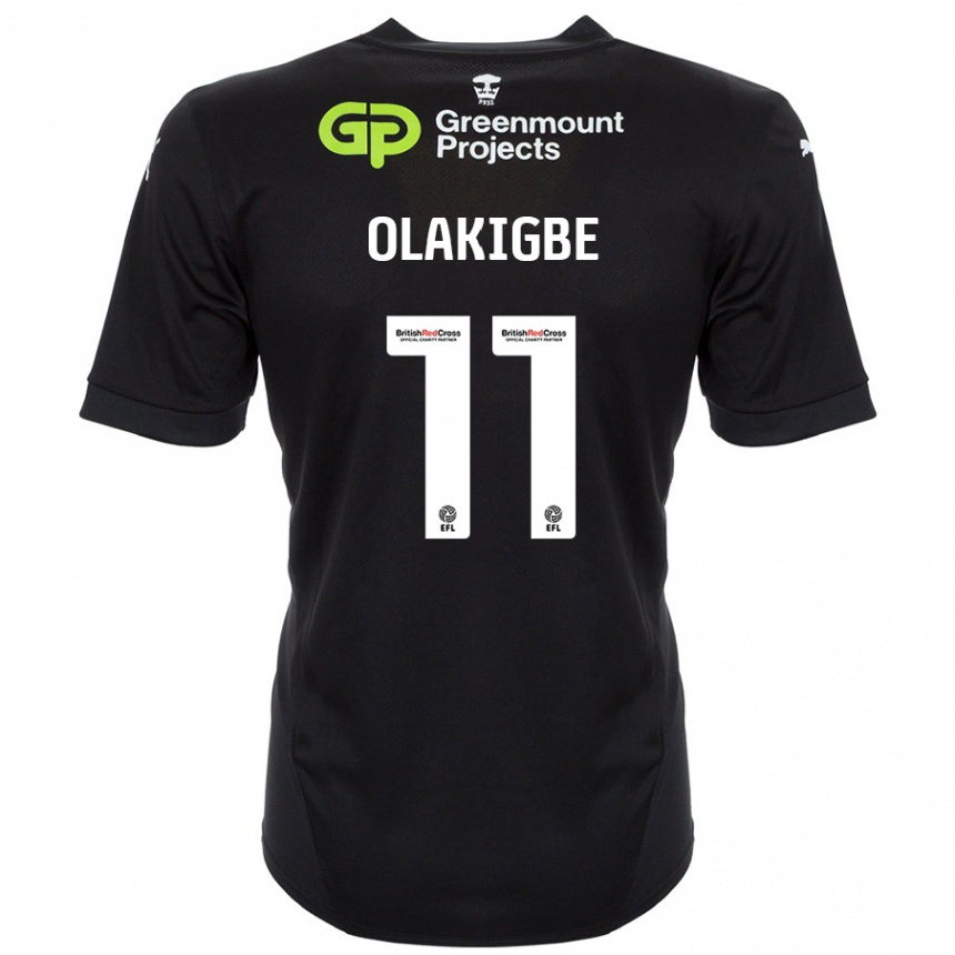 Kids Football Michael Olakigbe #11 Black Away Jersey 2024/25 T-Shirt