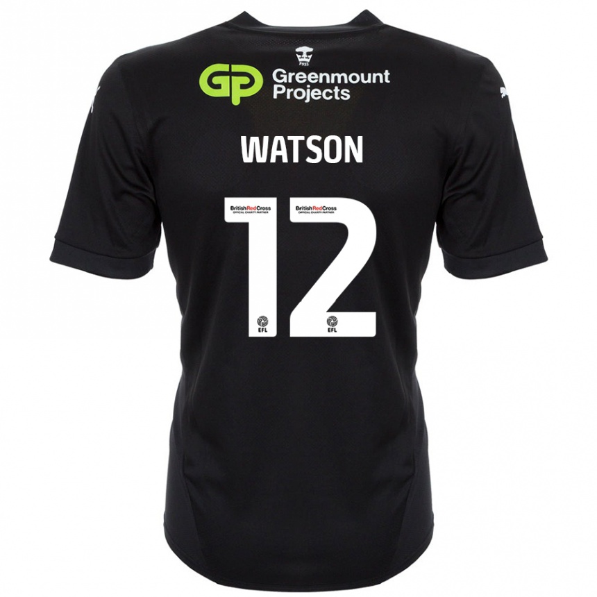 Kids Football Tom Watson #12 Black Away Jersey 2024/25 T-Shirt