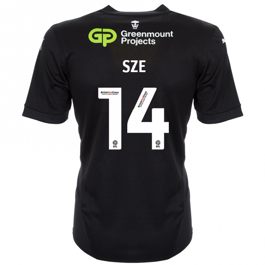 Kids Football Chris Sze #14 Black Away Jersey 2024/25 T-Shirt