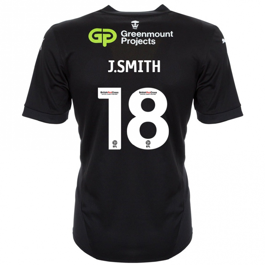 Kids Football Jonny Smith #18 Black Away Jersey 2024/25 T-Shirt