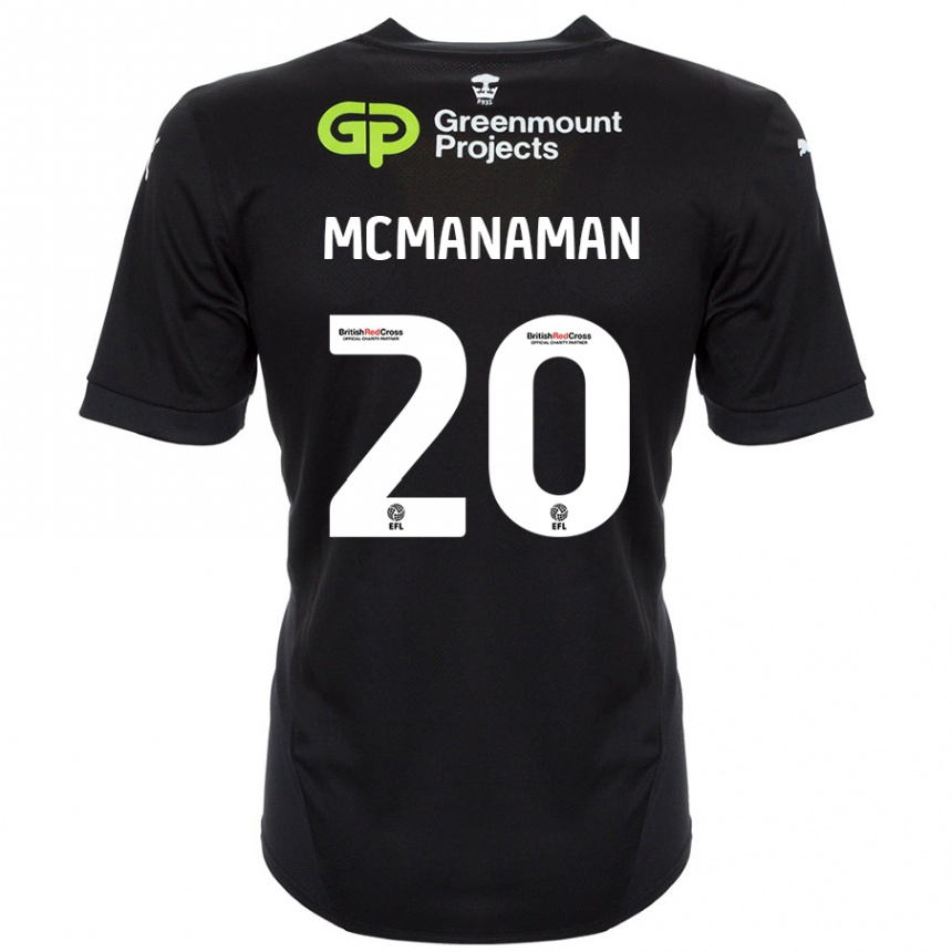 Kids Football Callum Mcmanaman #20 Black Away Jersey 2024/25 T-Shirt